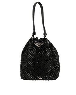Crystal Bucket Bag, Fabric, Black, 103, DB, 3*